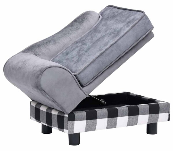 Pohovka pro psy šedá 57 x 34 x 36 cm plyš 170940