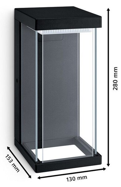 Philips 8720169266759 Outdoor Kyrie venkovní nástěnné svítidlo LED 12W/1500lm 2700K IP44 černá