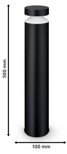 Philips 8720169266698 Outdoor Laven venkovní stojanové svítidlo/zahradní sloupek LED V500mm 6W/750lm 4000K IP44 černá
