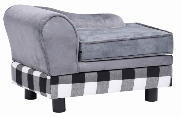 Pohovka pro psy šedá 57 x 34 x 36 cm plyš 170940