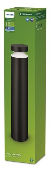 Philips 8720169266698 Outdoor Laven venkovní stojanové svítidlo/zahradní sloupek LED V500mm 6W/750lm 4000K IP44 černá