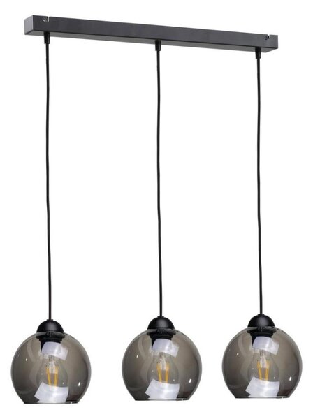 Lustr na lanku UNO 3xE27/60W/230V černá/kouřová