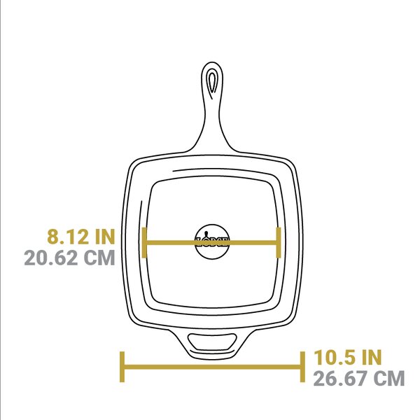 Čtvercová litinová pánev Lodge 26 cm