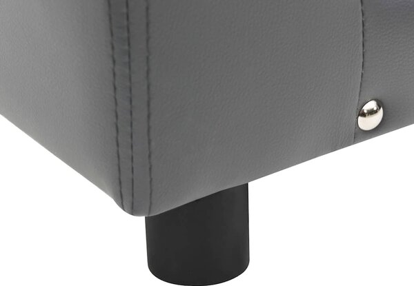 Pohovka pro psy šedá 81 x 43 x 31 cm plyš a umělá kůže 170953