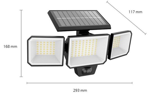 Philips 8720169269156 Outdoor solar Nysil solární nástěnné svítidlo bezpečnostní/reflektor se senzorem PIR LED 8,7W/1000lm 5000K IP65 černá