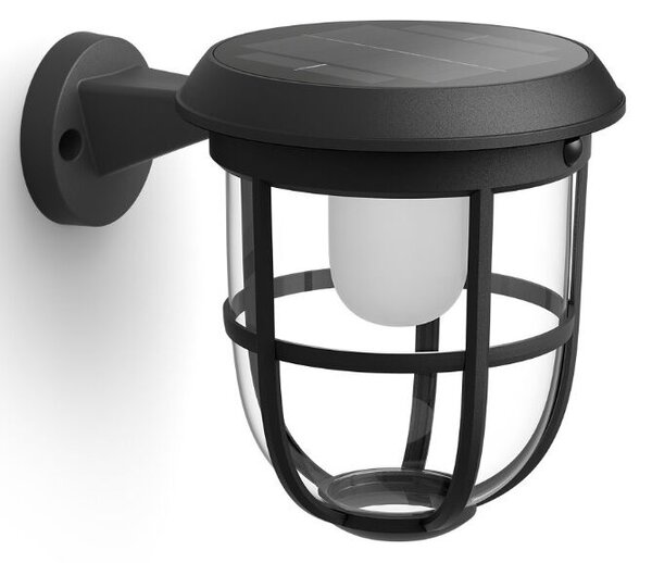 Philips 8720169267176 UltraEfficient Solar Radii solární nástěnné svítidlo se senzorem PIR LED 1,3W/250lm 3000K IP44 černá