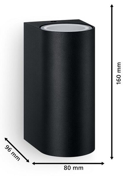 Philips 8720169266834 Outdoor Nightingale venkovní nástěnné svítidlo 2xGU10 IP44 černá