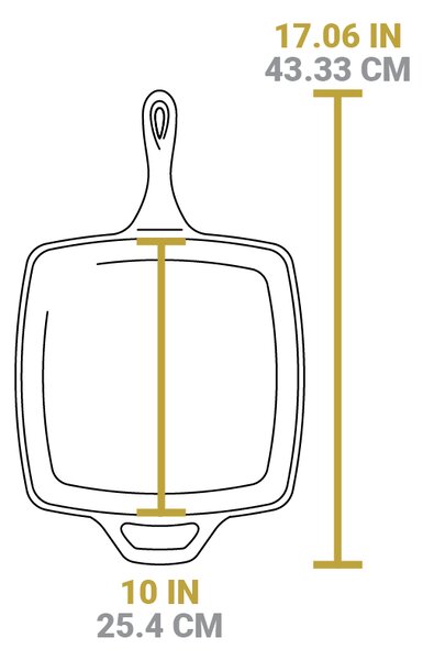 Čtvercová litinová pánev Lodge 26 cm