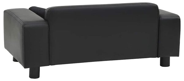 Pohovka pro psy černá 81 x 43 x 31 cm plyš a umělá kůže 170954