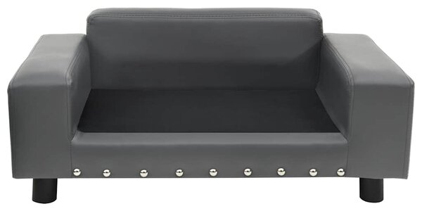 Pohovka pro psy šedá 81 x 43 x 31 cm plyš a umělá kůže 170953