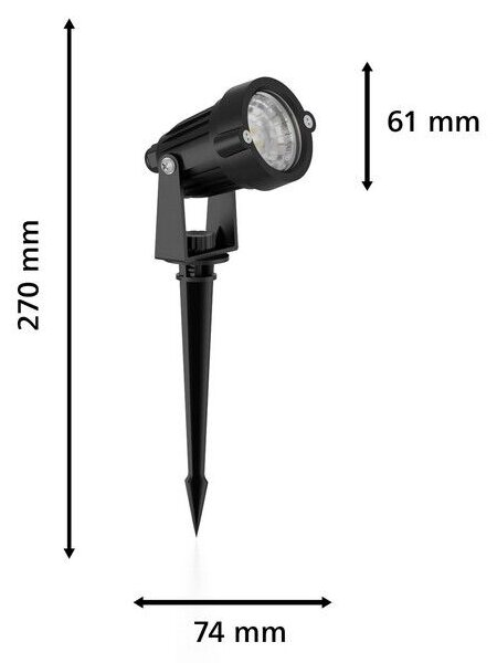 Philips 8720169269217 GardenLink Low Volt 24V Caper nízkonapěťové venkovní svítidlo/reflektor LED 1,5W/180lm 2700K IP44 černá, bez napájení