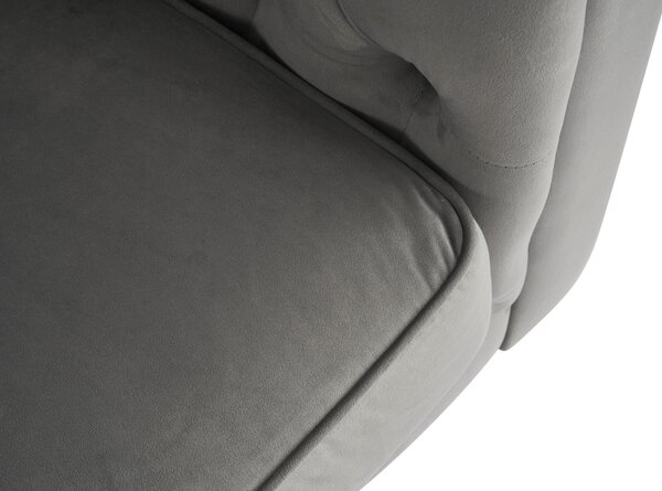 POHOVKA CHESTERFIELD, dřevo, textil, šedá, černá Xora - Pohovky