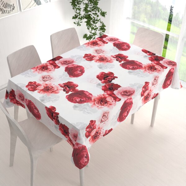 Biante Dekorační obdélníkový ubrus PM-017 Velké červené květy 50x100 cm