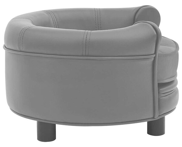 Pohovka pro psy šedá 48 x 48 x 32 cm plyš a umělá kůže 170956