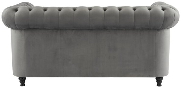 POHOVKA CHESTERFIELD, dřevo, textil, šedá, černá Xora - Pohovky