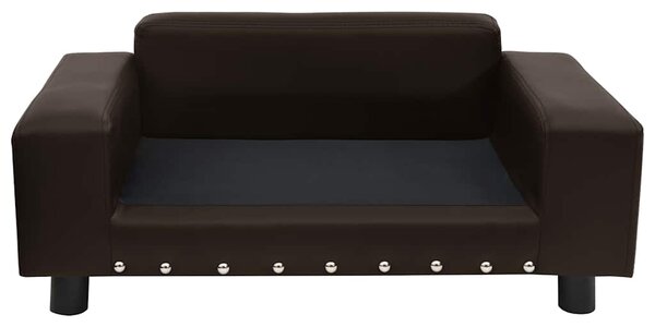 Pohovka pro psy hnědá 81 x 43 x 31 cm plyš a umělá kůže 170955