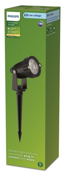 Philips 8720169269217 GardenLink Low Volt 24V Caper nízkonapěťové venkovní svítidlo/reflektor LED 1,5W/180lm 2700K IP44 černá, bez napájení