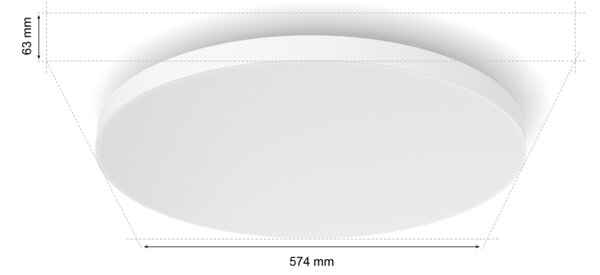 Philips Hue White and color ambiance 8720169277557 Datura XL Round stropní svítidlo D574mm LED 67W/5390lm 2000-6500K+RGB bílá