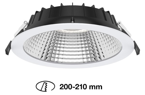 SLC vestavné LED svítidlo Shift pr.200-210 mm bílé 2400lm 3000/4000K Ra80 bez driveru IP54/IP40 UGR19