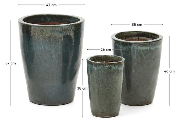 Květináče z terakoty v sadě 3 ks ø 47 cm Rotja – Kave Home