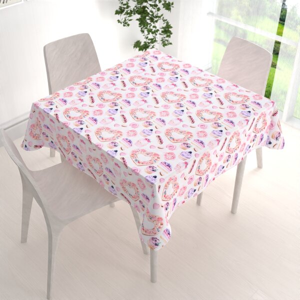 Biante Dekorační čtvercový ubrus PML-037 Růžová cukrárna 40x40 cm