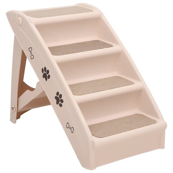 Skládací schůdky pro psy krémové 62 x 40 x 49,5 cm 170984