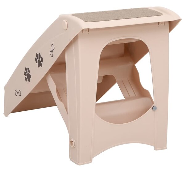 Skládací schůdky pro psy krémové 62 x 40 x 49,5 cm 170984