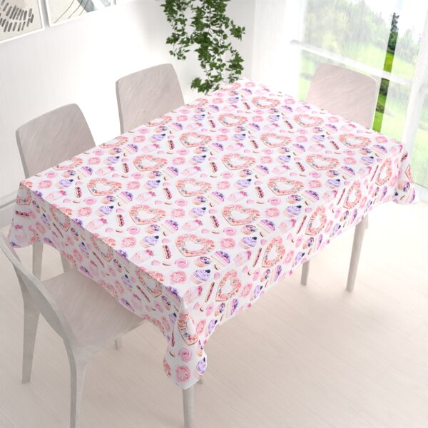 Biante Dekorační obdélníkový ubrus PML-037 Růžová cukrárna 50x100 cm