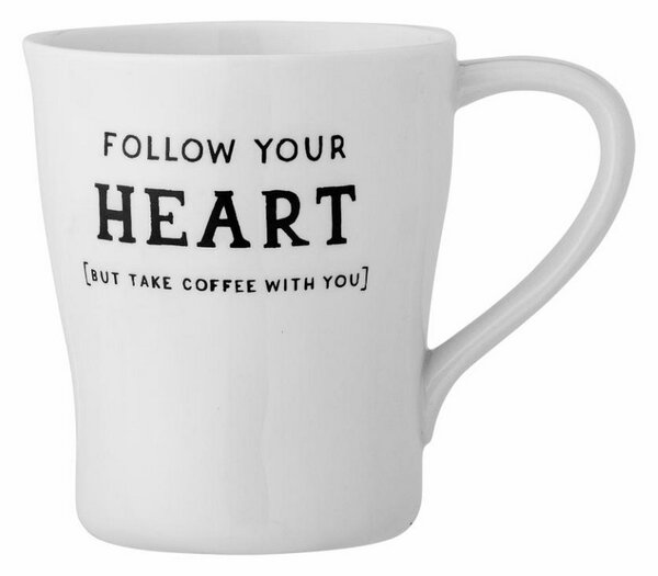 Hrnek Follow Your Heart White 330 ml Bloomingville