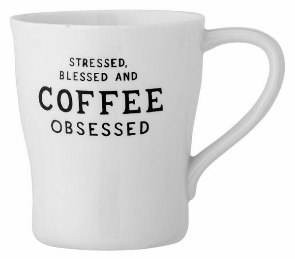 Hrnek Coffee Obsessed White 330 ml Bloomingville