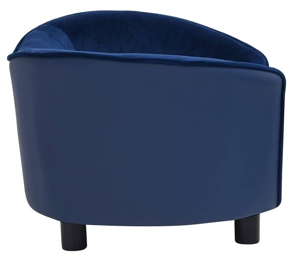 Pohovka pro psy modrá 69 x 49 x 40 cm plyš a umělá kůže 171034