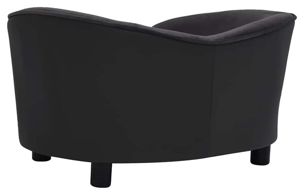 Pohovka pro psy černá 69 x 49 x 40 cm plyš a umělá kůže 171032