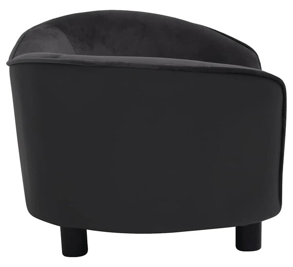 Pohovka pro psy černá 69 x 49 x 40 cm plyš a umělá kůže 171032
