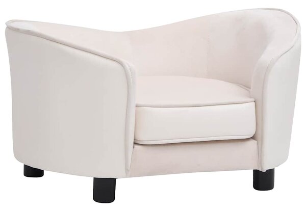Pohovka pro psy krémová 69 x 49 x 40 cm plyš a umělá kůže 171036