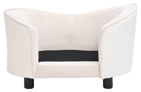 Pohovka pro psy krémová 69 x 49 x 40 cm plyš a umělá kůže 171036