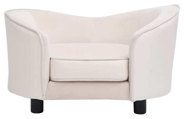 Pohovka pro psy krémová 69 x 49 x 40 cm plyš a umělá kůže 171036