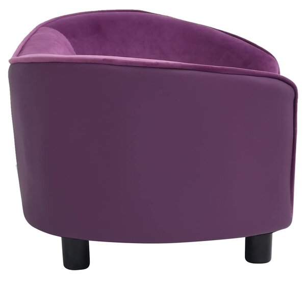Pohovka pro psy vínová 69 x 49 x 40 cm plyš a umělá kůže 171035