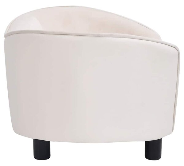 Pohovka pro psy krémová 69 x 49 x 40 cm plyš a umělá kůže 171036