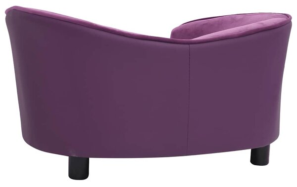 Pohovka pro psy vínová 69 x 49 x 40 cm plyš a umělá kůže 171035