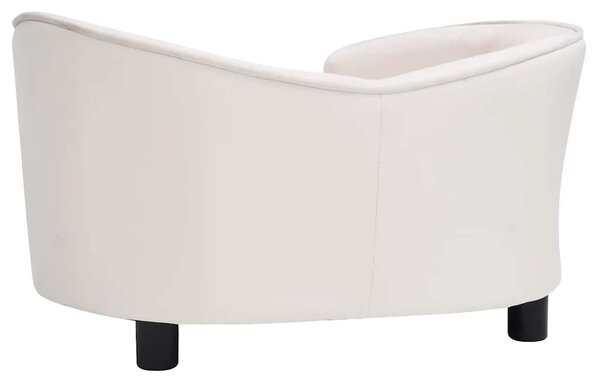 Pohovka pro psy krémová 69 x 49 x 40 cm plyš a umělá kůže 171036