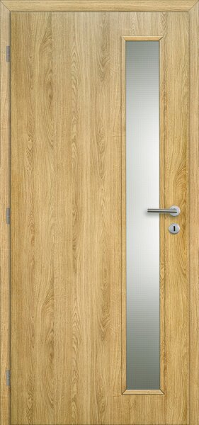 Interiérové dveře Doornite Vertika - CPL dub corbridge, sklo matné, levé "80", zámek pro BB, DTD