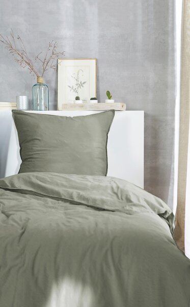 POVLEČENÍ, flanel, olivově zelená, 135/200 cm - Online Only povlečení, Online Only