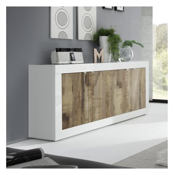 Komoda NERILA 207x86x43 cm bílá/javor