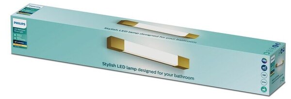 Philips 8720169299498 Rover nástěnné svítidlo nad zrcadlo LED š444mm 5W/550lm 2700K IP44 mosazná, bílá, ClickFix