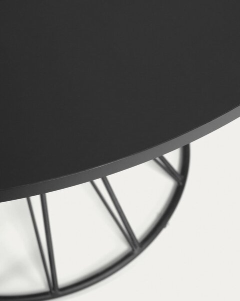 Černý kulatý jídelní stůl s černou deskou ø 120 cm Niut – Kave Home