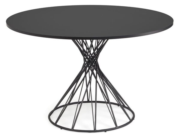 Černý kulatý jídelní stůl s černou deskou ø 120 cm Niut – Kave Home