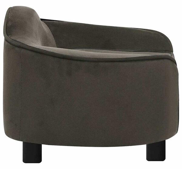 Pohovka pro psy tmavě šedá 67 x 47 x 36 cm plyš 171087