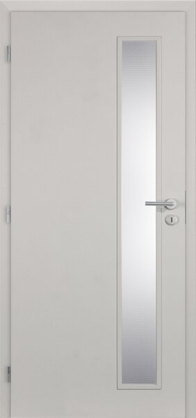 Interiérové dveře Doornite Vertika - CPL šedá, sklo matné, levé "80", zámek pro BB, DTD