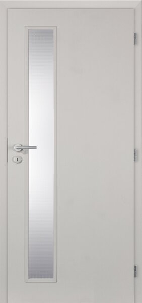 Interiérové dveře Doornite Vertika - CPL šedá, sklo matné, pravé "80", zámek pro BB, DTD
