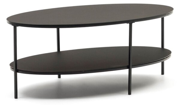 Černý konferenční stolek se skleněnou deskou 65x110 cm Fideia – Kave Home
